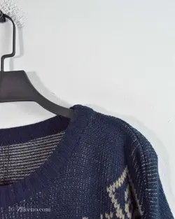 بافت وینتیج سرمه ای طرح دار