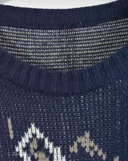 بافت وینتیج سرمه ای طرح دار