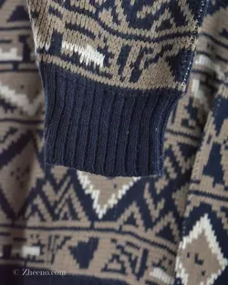 بافت وینتیج سرمه ای طرح دار