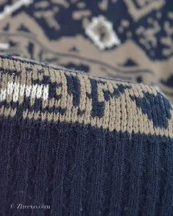 بافت وینتیج سرمه ای طرح دار