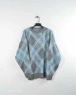 بافت وینتیج آبی و طوسی