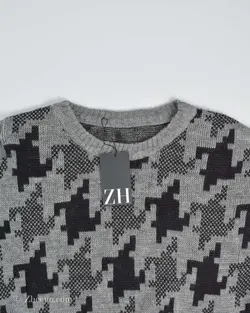 بافت وینتیج طوسی طرح دار