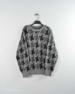 بافت وینتیج طوسی طرح دار