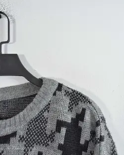 بافت وینتیج طوسی طرح دار