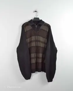 بافت وینتیج نیم‌زیپ مشکی