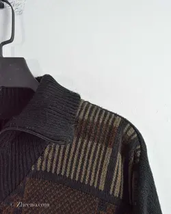 بافت وینتیج نیم‌زیپ مشکی