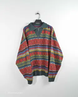 بافت وینتیج نیم زیپ