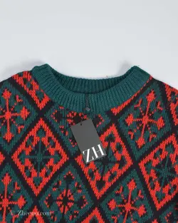 بافت وینتیج سبز و قرمز