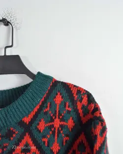 بافت وینتیج سبز و قرمز