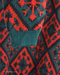 بافت وینتیج سبز و قرمز