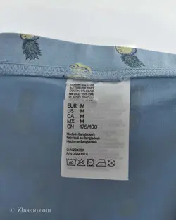 شورت آبی طرح آناناس H&M