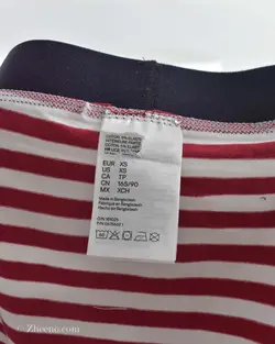 شورت قرمز و سفید خط‌دار کمرکشی H&M