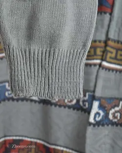 بافت وینتیج دکمه دار طوسی