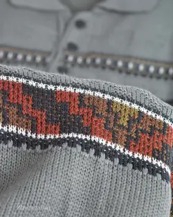 بافت وینتیج دکمه دار طوسی