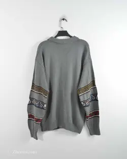 بافت وینتیج دکمه دار طوسی