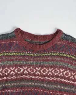 بافت وینتیج زرشکی طرح دار