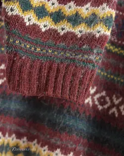 بافت وینتیج زرشکی طرح دار