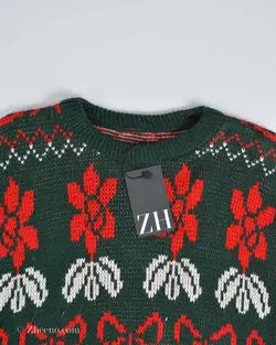 بافت وینتیج سبز طرح گل