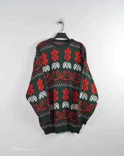 بافت وینتیج سبز طرح گل