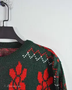 بافت وینتیج سبز طرح گل