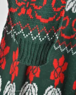 بافت وینتیج سبز طرح گل