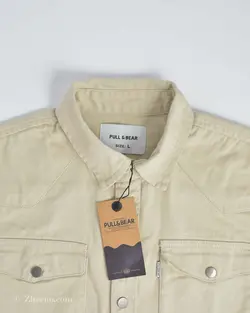 پیراهن جین ضخیم Pull&Bear کرم