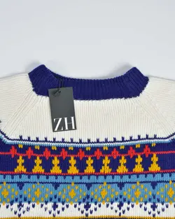 بافت وینتیج سفید و سرمه ای