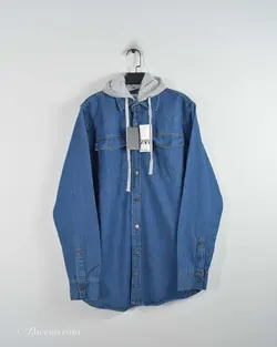 پیراهن جین کلاه دار Zara آبی تیره