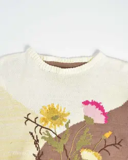 بافت وینتیج کرمی و قهوه ای