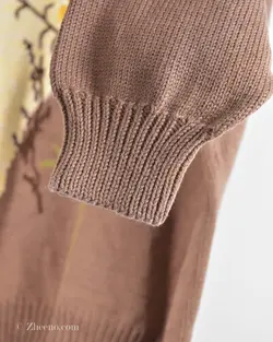 بافت وینتیج کرمی و قهوه ای