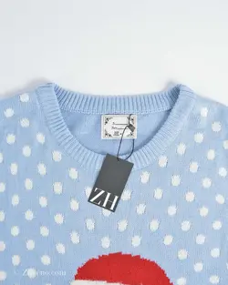 بافت کریسمسی آبی آسمانی