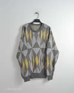 بافت وینتیج طوسی زرد