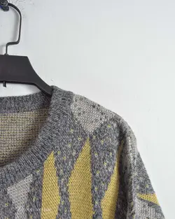 بافت وینتیج طوسی زرد