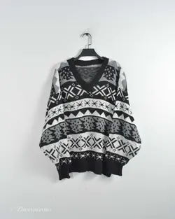 بافت وینتیج چند رنگ سفید مشکی طوسی