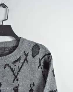 بافت وینتیج طوسی مشکی