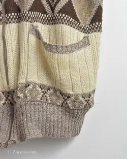 بافت وینتیج طرح لوزی زیب دار