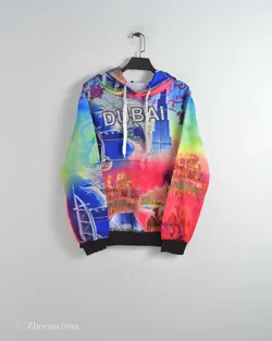 هودی طرح‌دار چندرنگ