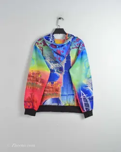 هودی طرح‌دار چندرنگ