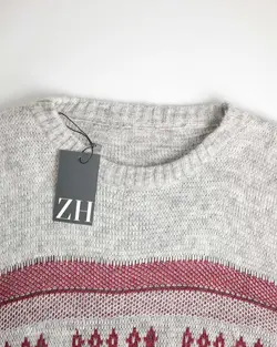 بافت وینتیج طوسی زرشکی