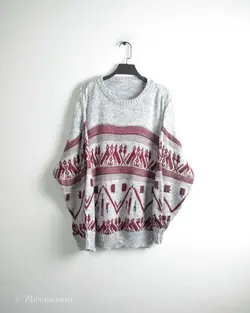 بافت وینتیج طوسی زرشکی