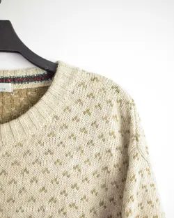 بافت وینتیج طرحدار نخودی Marks & Spencer