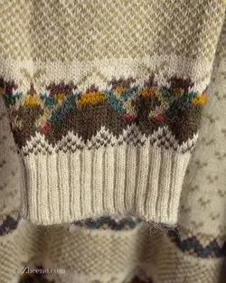 بافت وینتیج طرحدار نخودی Marks & Spencer