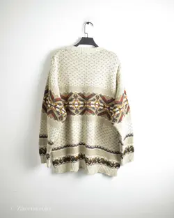 بافت وینتیج طرحدار نخودی Marks & Spencer