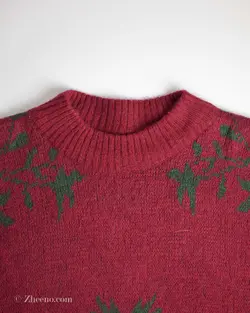 بافت وینتیج زرشکی یشمی