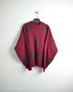 بافت وینتیج زرشکی یشمی