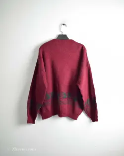 بافت وینتیج زرشکی یشمی