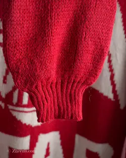 بافت وینتیج قرمز سفید