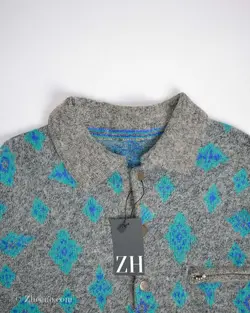 بافت وینتیج طوسی آبی