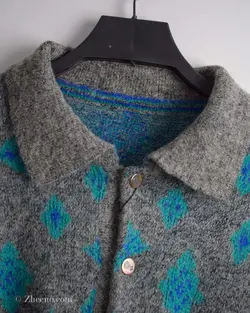 بافت وینتیج طوسی آبی