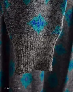 بافت وینتیج طوسی آبی